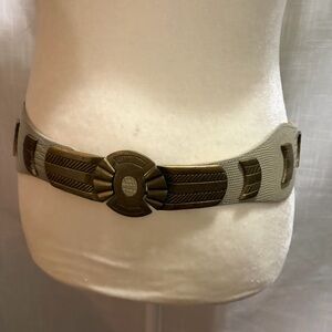 Art leather & brass belt